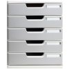 Cassettiera A4+ con 5 cassetti grigio chiaro-grigio pietra