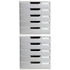 Cassettiera A4+ con 5 cassetti grigio chiaro-grigio pietra