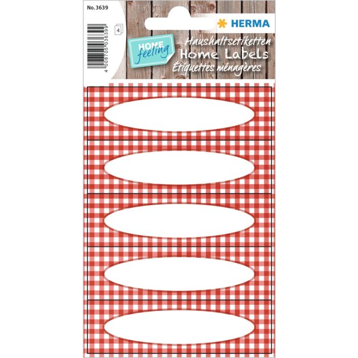 HERMA Adesivi autoadesivi VARIO Vichy check rosso