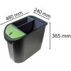 TOP LINE Eco Cestino per la carta straccia Classic Nero-Antracite