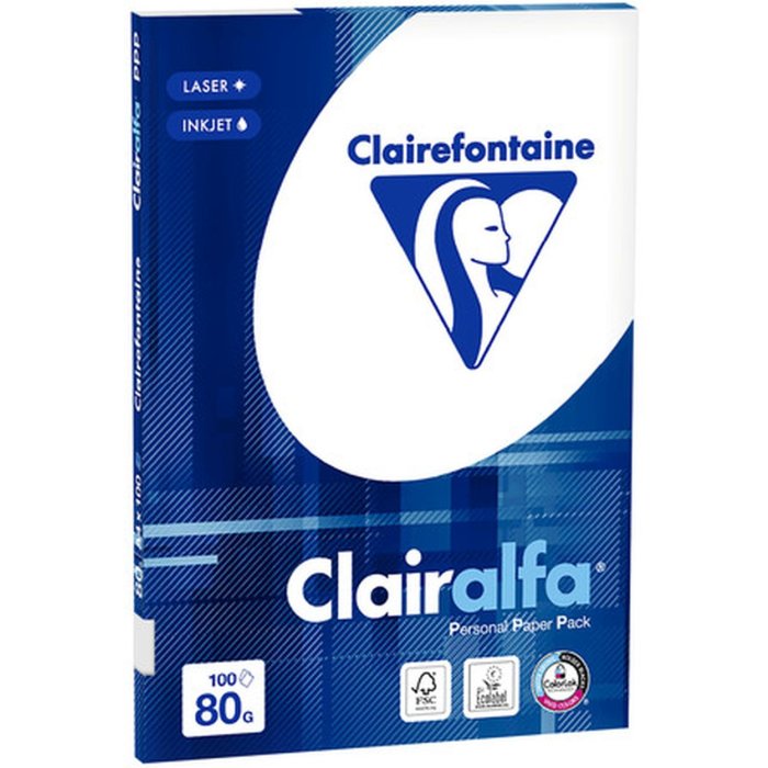 Carta per stampante Clairalfa 100 fogli A4 bianco 80g