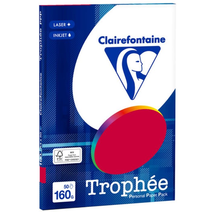 Confezione da 50 fogli di carta PPP, DIN A4 21x29,7cm, 160g rosso ciliegia