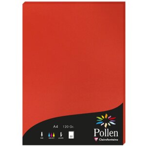 Carta polline A4 120g 50 fogli rosso corallo