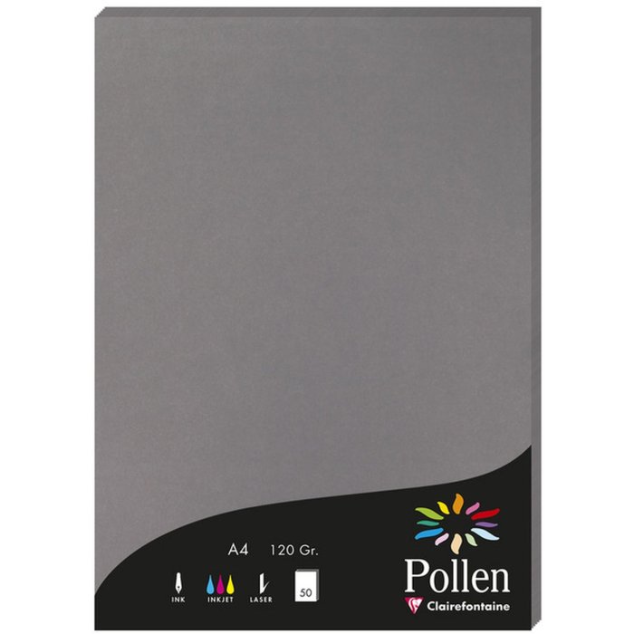 Carta polline A4 120g 50 fogli grigio scuro
