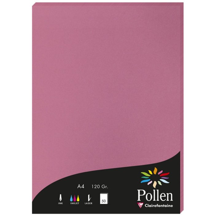 50 fogli di carta Pollen, DIN A4, 120g Rosa ortensia