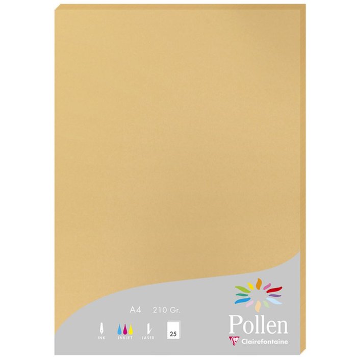 Carta A4 Pollen 210g caramello 25 fogli