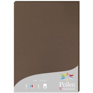 Carta A4 Pollen 210g marrone 25 fogli