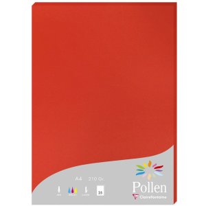 Carta A4 Pollen 210g rosso corallo 25 fogli