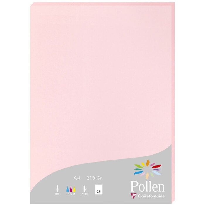 Carta A4 Pollen 210g rosa 25 fogli
