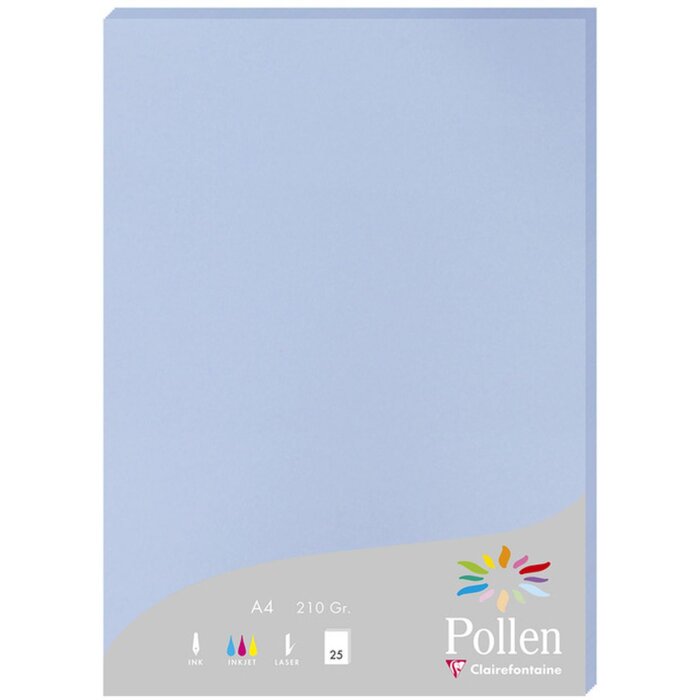 Carta A4 Polline 210g blu lavanda 25 fogli