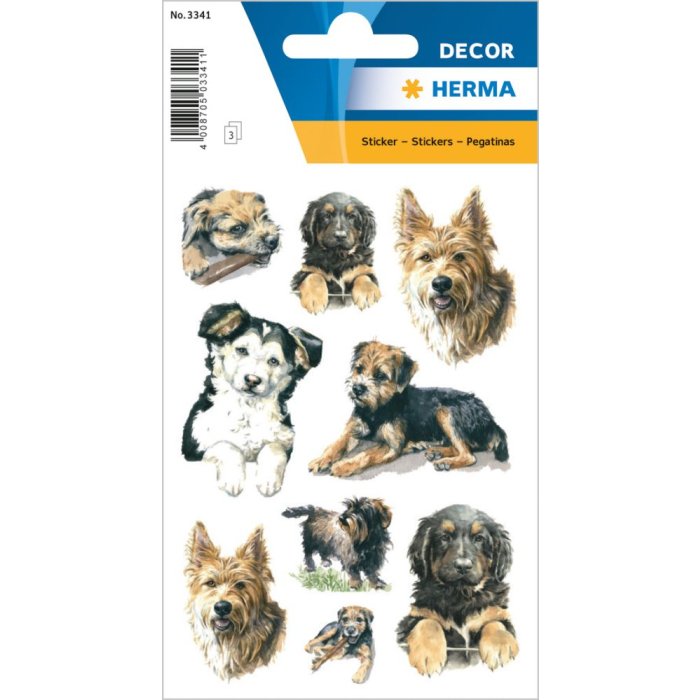 simpatici adesivi per cani della serie decor, autoadesivi