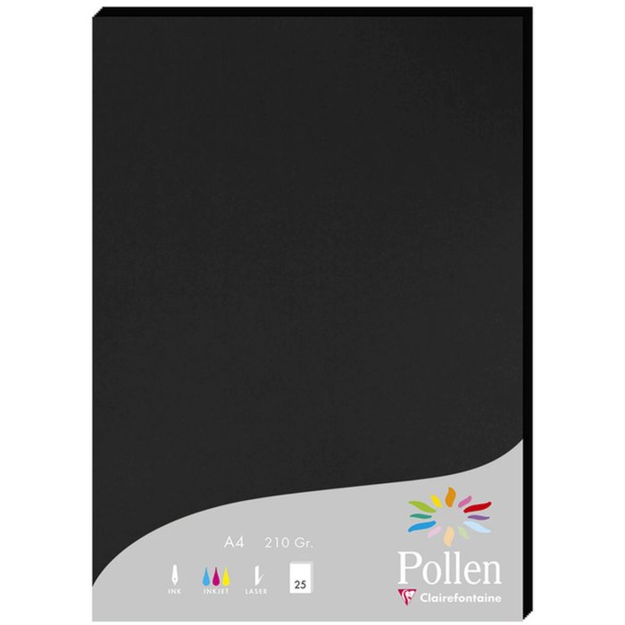 Carta A4 Pollen 210g Nero 25 fogli