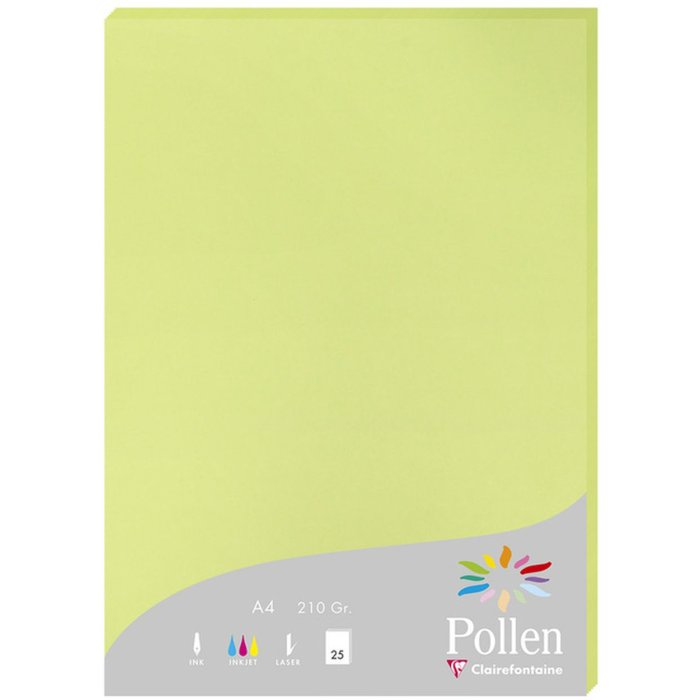 25 fogli di carta Pollen, DIN A4, 210g verde gemma