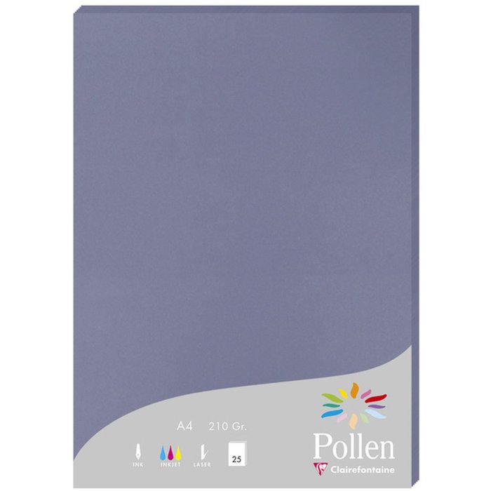 25 fogli di carta Polline, DIN A4, 210g Blu nontiscordardime