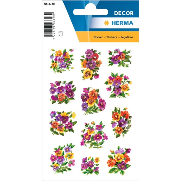 gli adesivi colorati con le violette scintillavano dalla serie DECOR autoadesiva