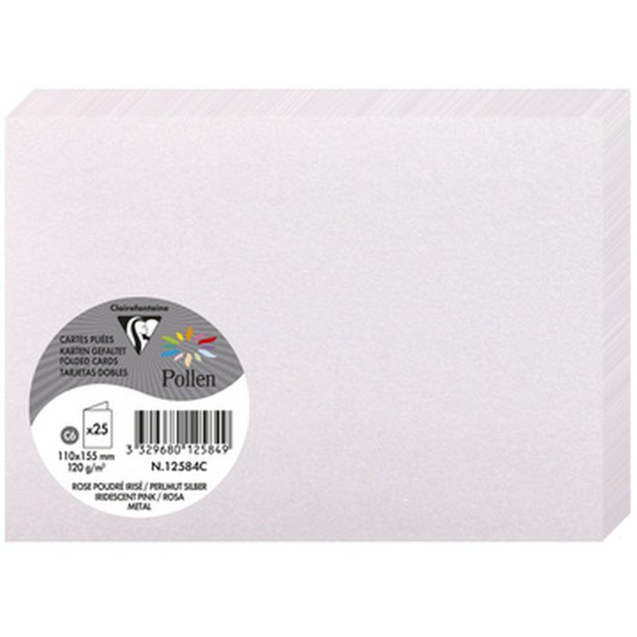 Carta C6 doppia 210g madreperla rosa