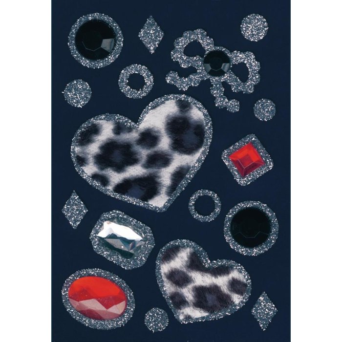 cuori glitterati in look zebrato dalla serie glam ROCKS