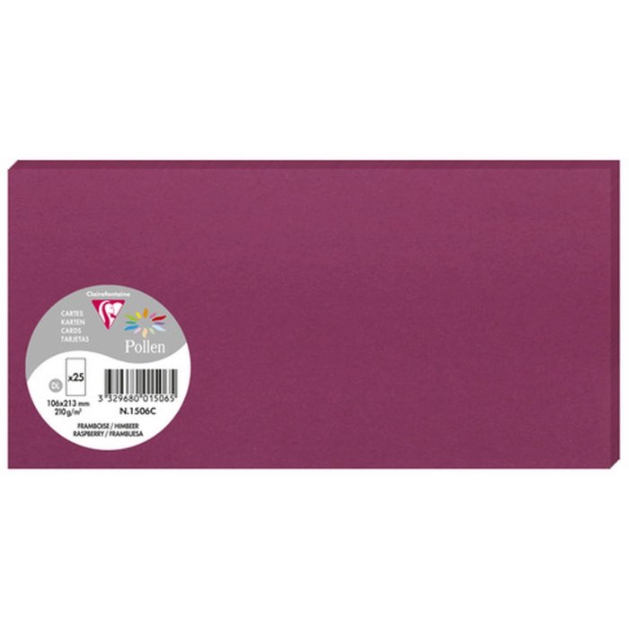 Confezione 25 cartoncini Polline, DL 106x213mm, 210g lampone