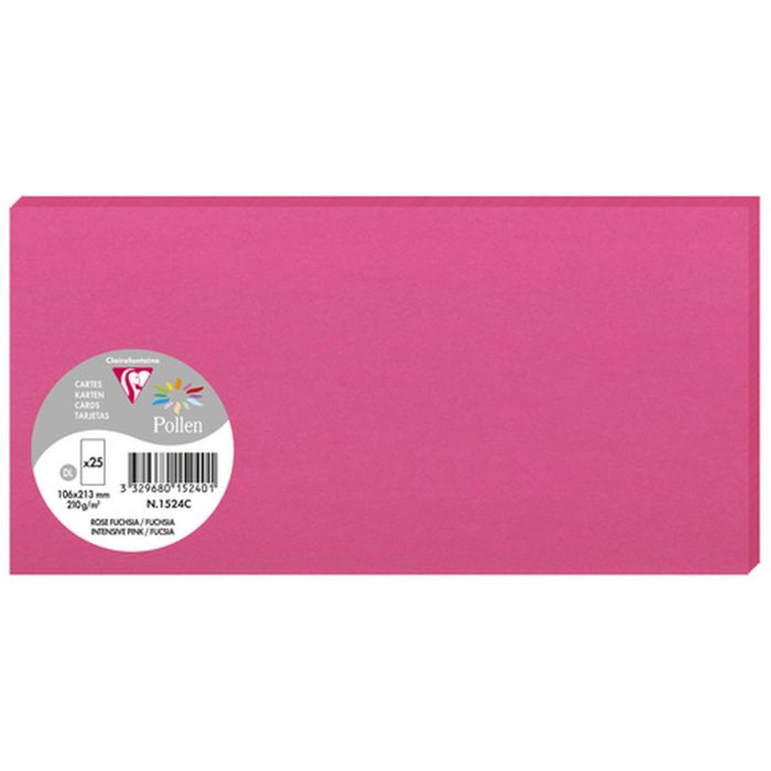 Confezione 25 cartoncini Polline, DL 106x213mm, 210g fucsia
