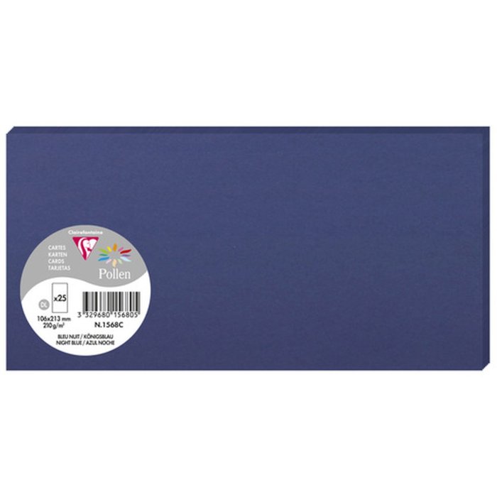 Confezione 25 cartoncini Polline, DL 106x213mm, 210g blu royal