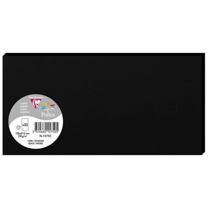Confezione 25 cartoncini Polline, DL 106x213mm, 210g nero
