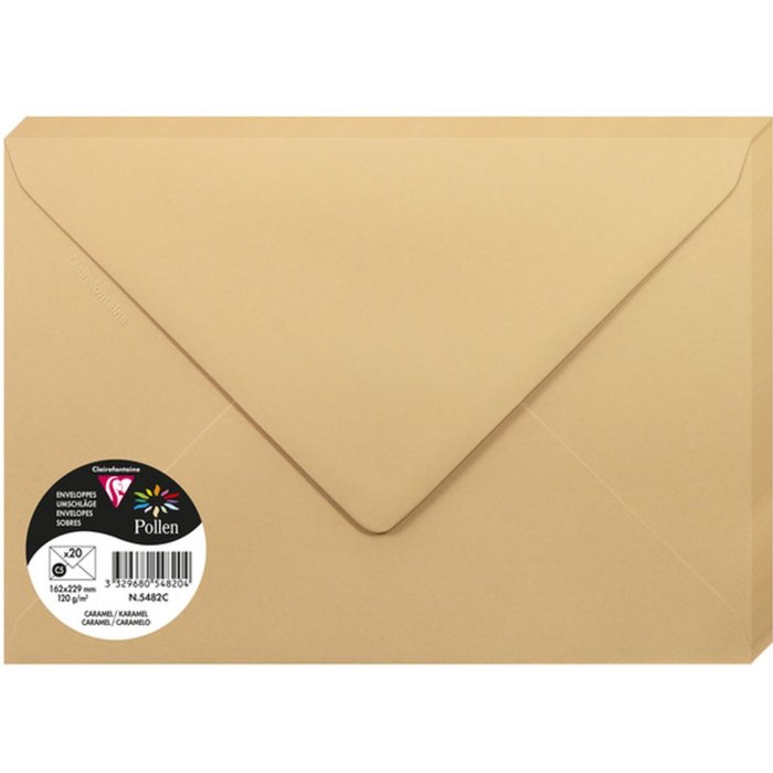 Confezione 20 buste polline, C5 162x229mm, 120g caramello