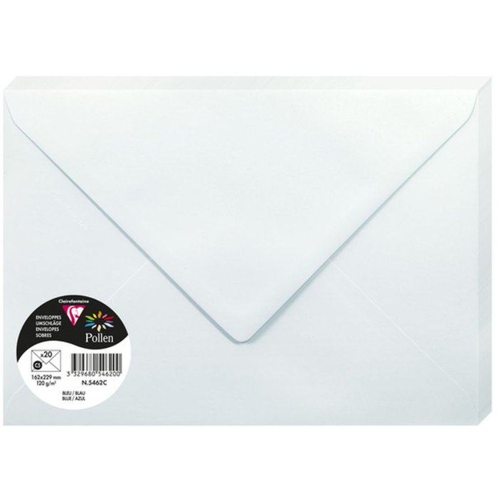Confezione 20 buste Pollen, C5 162x229mm, 120g blu