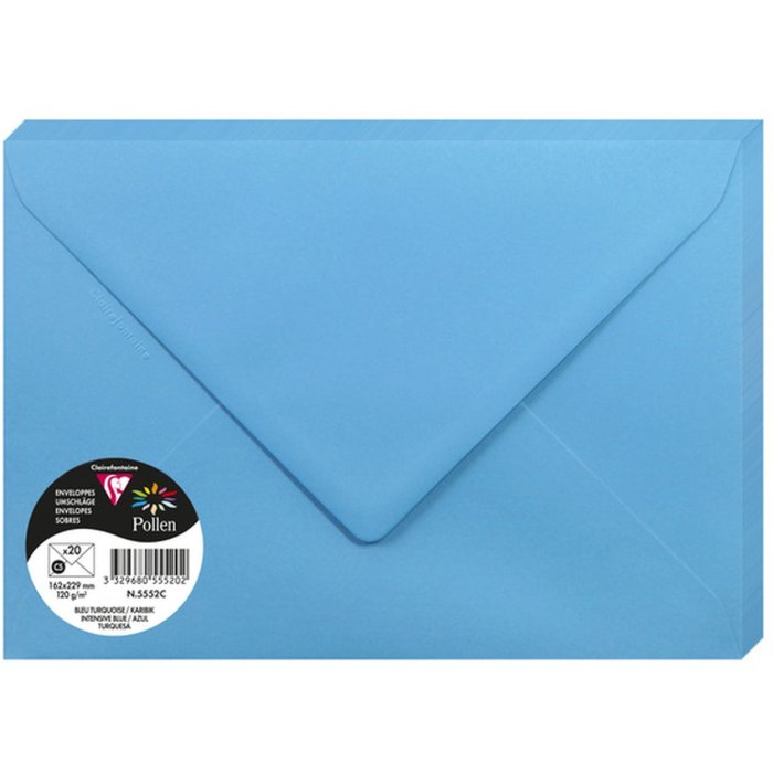 Confezione da 20 buste Pollen, C5 162x229mm, 120g caribbean