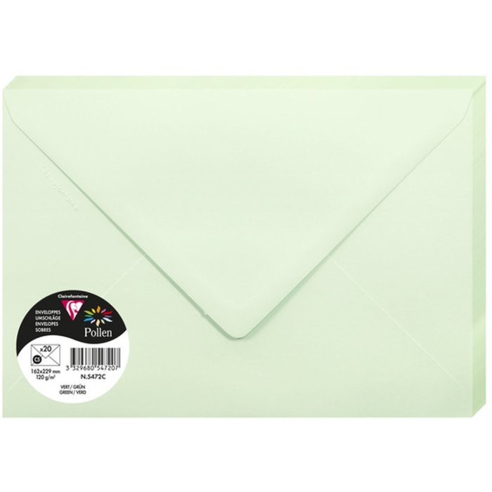 Confezione da 20 buste Polline, C5 162x229mm, 120g verde