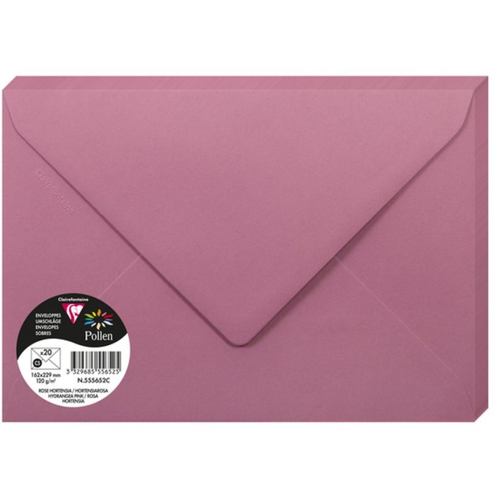 Confezione da 20 buste Polline, C5 162x229mm, 120g rosa hortensia