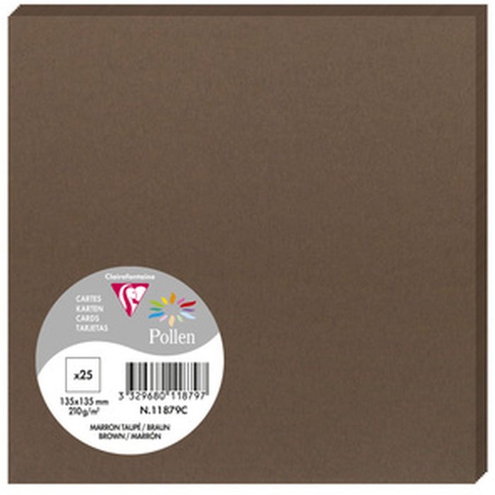Confezione da 25 cartoncini Polline 135x135 mm marrone