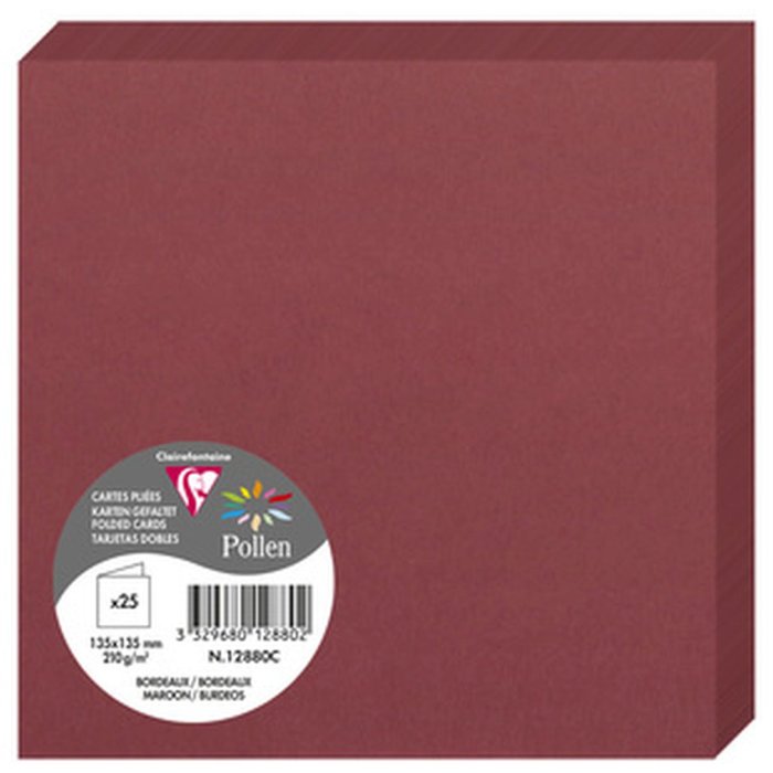 Carta doppia Pollen 135x135 bordeaux