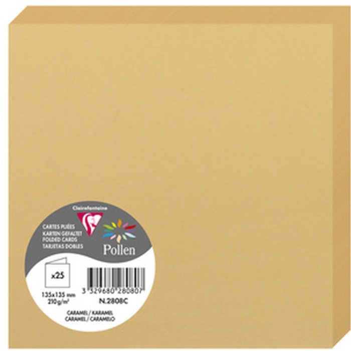 Confezione da 25 carte doppie 135x135 caramello