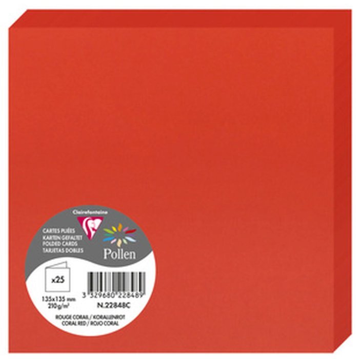 Carta doppia Polline 135x135 rosso corallo