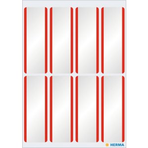 Etichette in acetato di seta bianco-rosso 16 pezzi