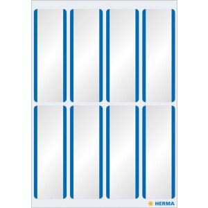 16 etichette con nome in acetato di seta bianco-blu