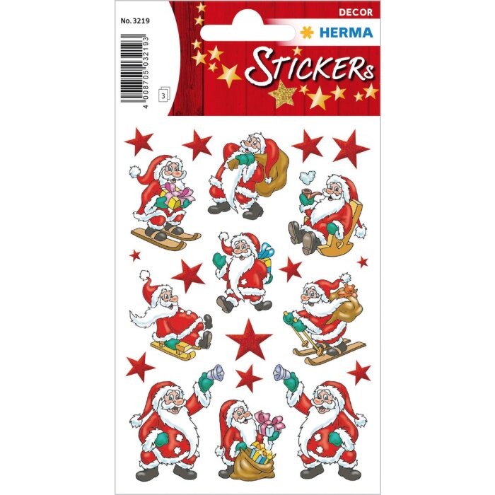 HERMA Divertente Adesivi colorati di Babbo Natale DECOR