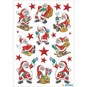 HERMA Divertente Adesivi colorati di Babbo Natale DECOR
