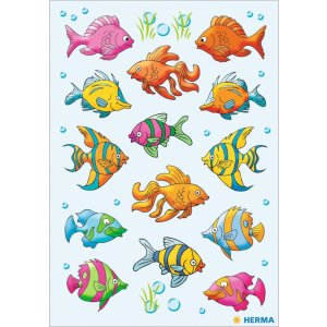 adesivi colorati a forma di pesce della gamma DECOR