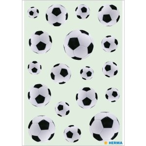 Adesivi HERMA bianco-nero per palloni da calcio serie DECOR