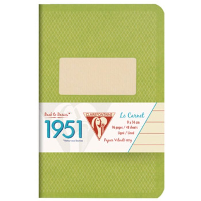 Taccuino Clairefontaine 1951, 9x14cm, 48 fogli, rigato Verde