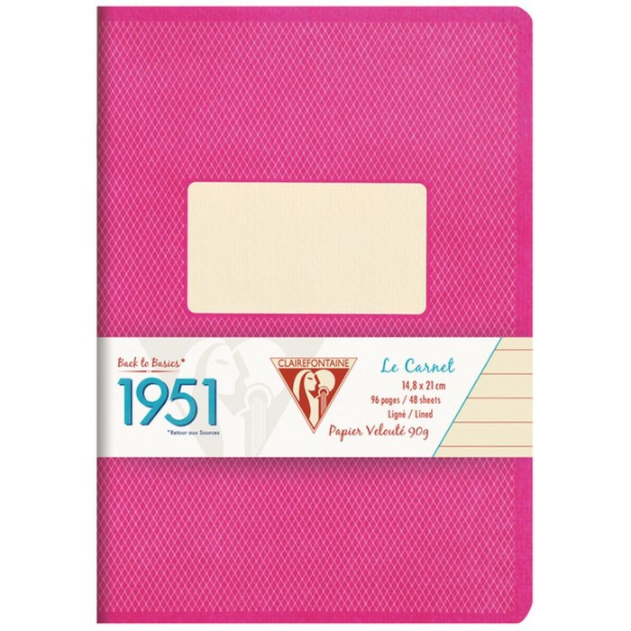 Taccuino Clairefontaine 1951, DIN A5 14,8x21cm, 48 fogli, foderato lampone