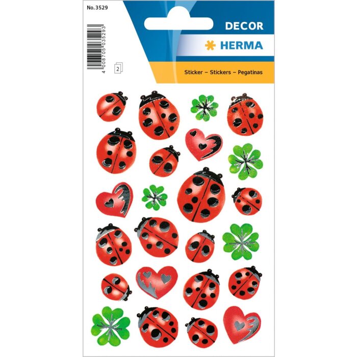 coccinella herma stickers con goffratura argentata della serie DECOR