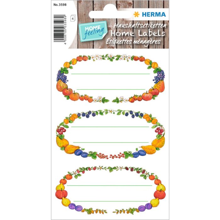 Ghirlande di frutta colorate 4 fogli-confezione