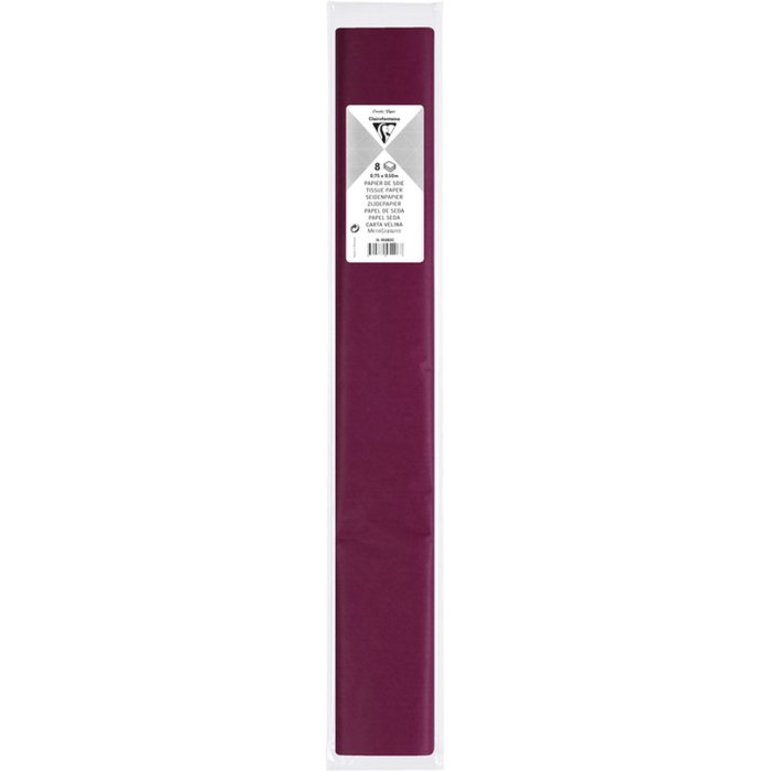 Confezione di carta velina impermeabile Clairefontaine, 50x75cm, 8 fogli, 18g - Boredeaux