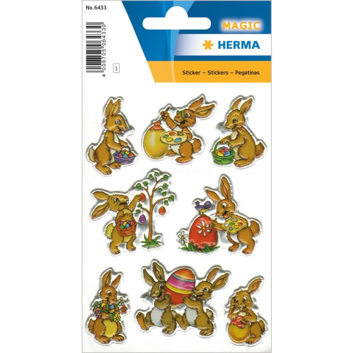 Etichette decorative lepri magiche 1 foglio