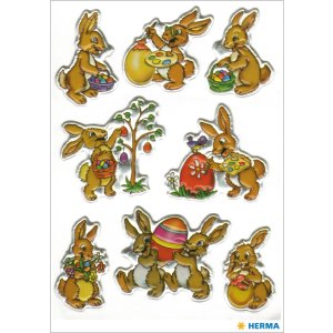 Etichette decorative lepri magiche 1 foglio