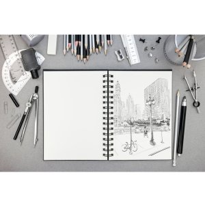Sketchbook quadrato Goldline, 10x10cm, 140g - Nero