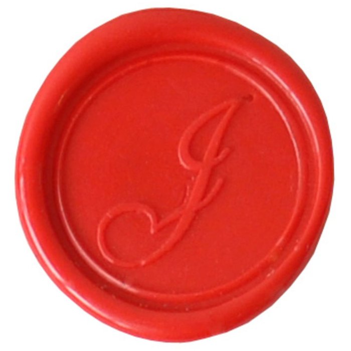 Sigillo rotondo con impugnatura in legno J italic