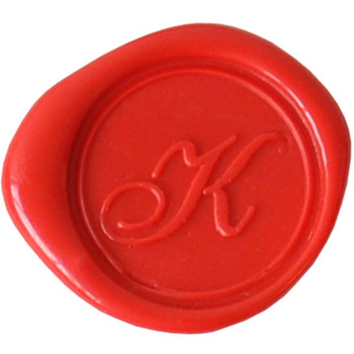 Sigillo rotondo con impugnatura in legno K italic